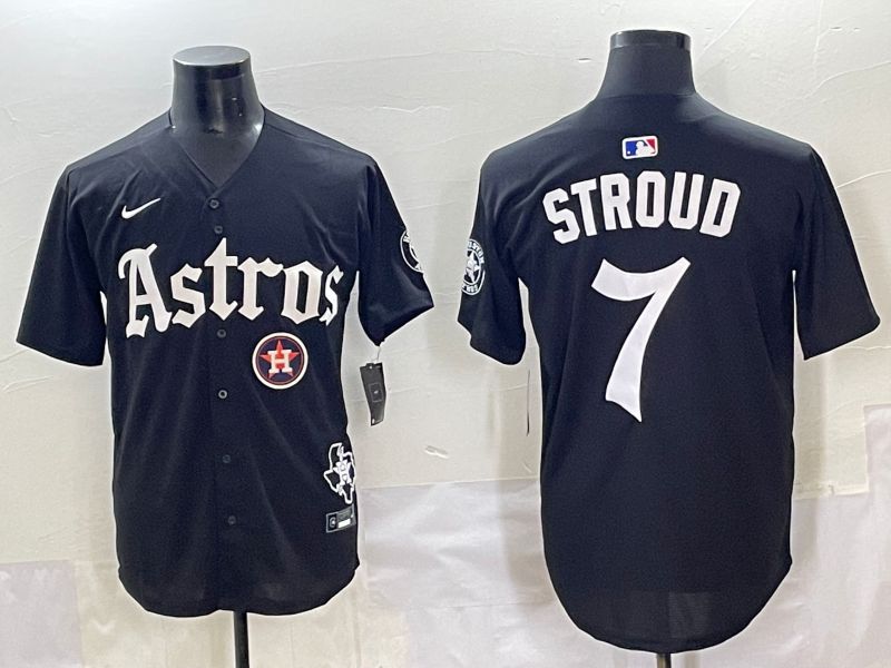 Men 2025 Houston Astros #7 Stroud Black Five generations Joint Name Nike MLB Jersey style 12->houston astros->MLB Jersey
